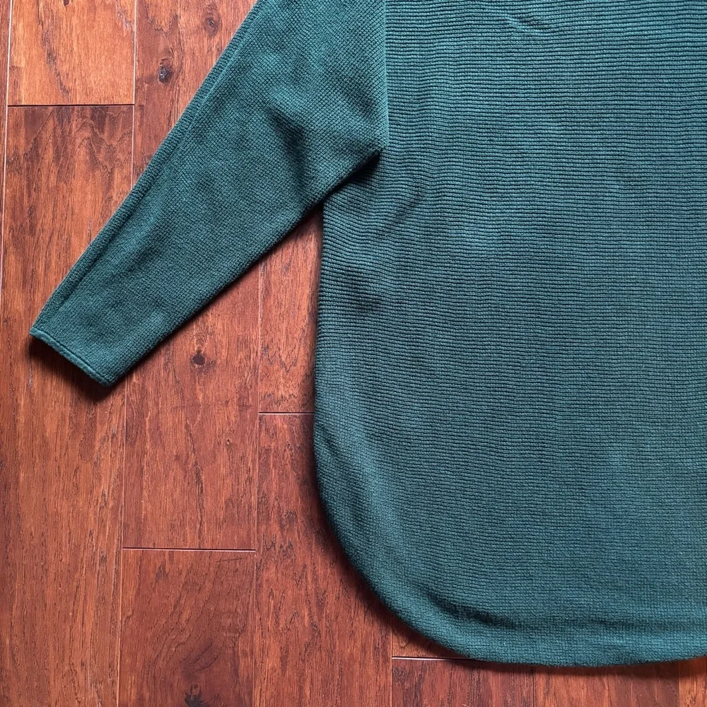 Michael Kors Forest Green Dolman Sleeve Knit Sweater | Size L | Button Hem